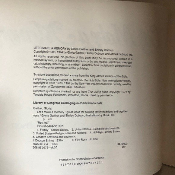 Let's Make a Memory by Flint, Russ,Dobson, Shirley,Gaither, Gloria, Good Book - Picture 3 of 5